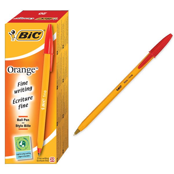 EAN 3086121101120 - BIC Orange Fine Rojo Bolígrafo Fino 20 pieza(s) imagen 1