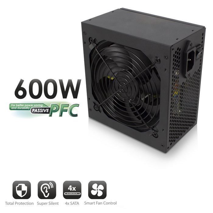 EAN 8054392614606 - Ewent EW3908 unidad de fuente de alimentación 600 W 20+4 pin ATX ATX Negro imagen 2