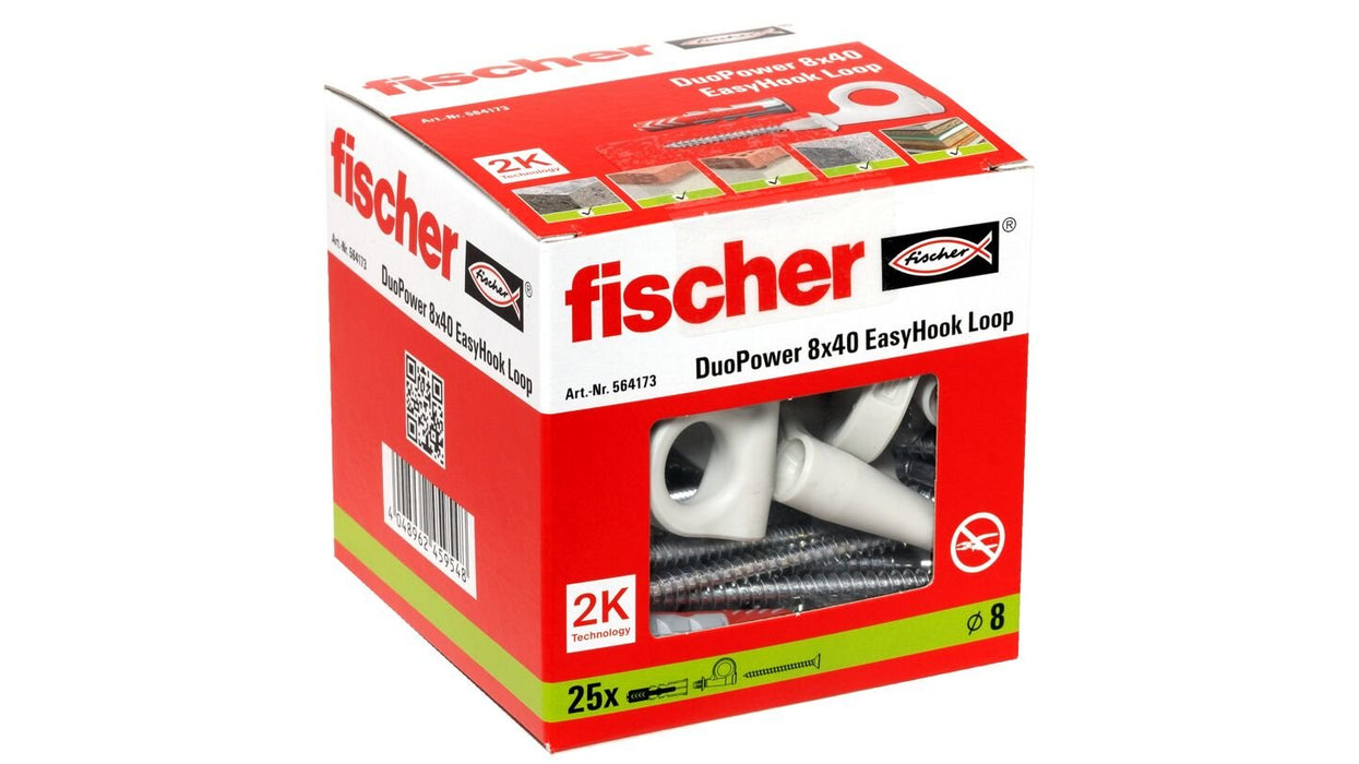EAN 4048962459548 - Fischer 564173 tornillo de anclaje y taco 25 pieza(s) Juego de enchufes de pared y ganchos de tornillo imagen 4