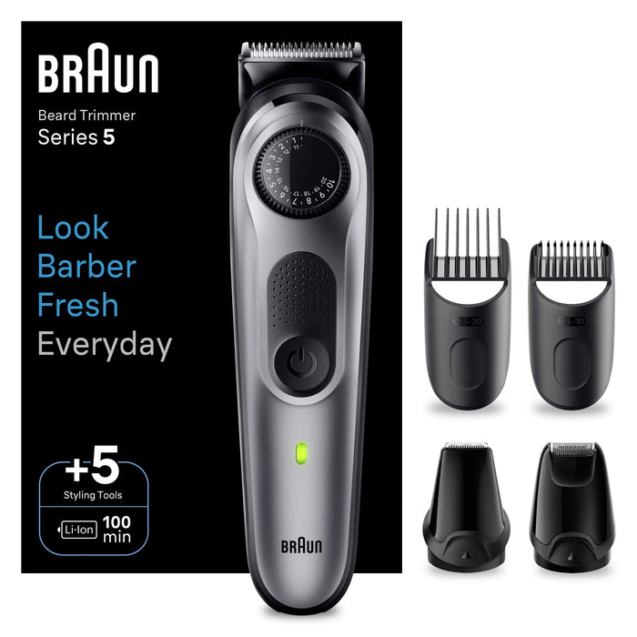 EAN 4210201448112 - Braun BeardTrimmer 5 80708228 depiladora para la barba Batería 40 2 cm Negro, Gris imagen 4
