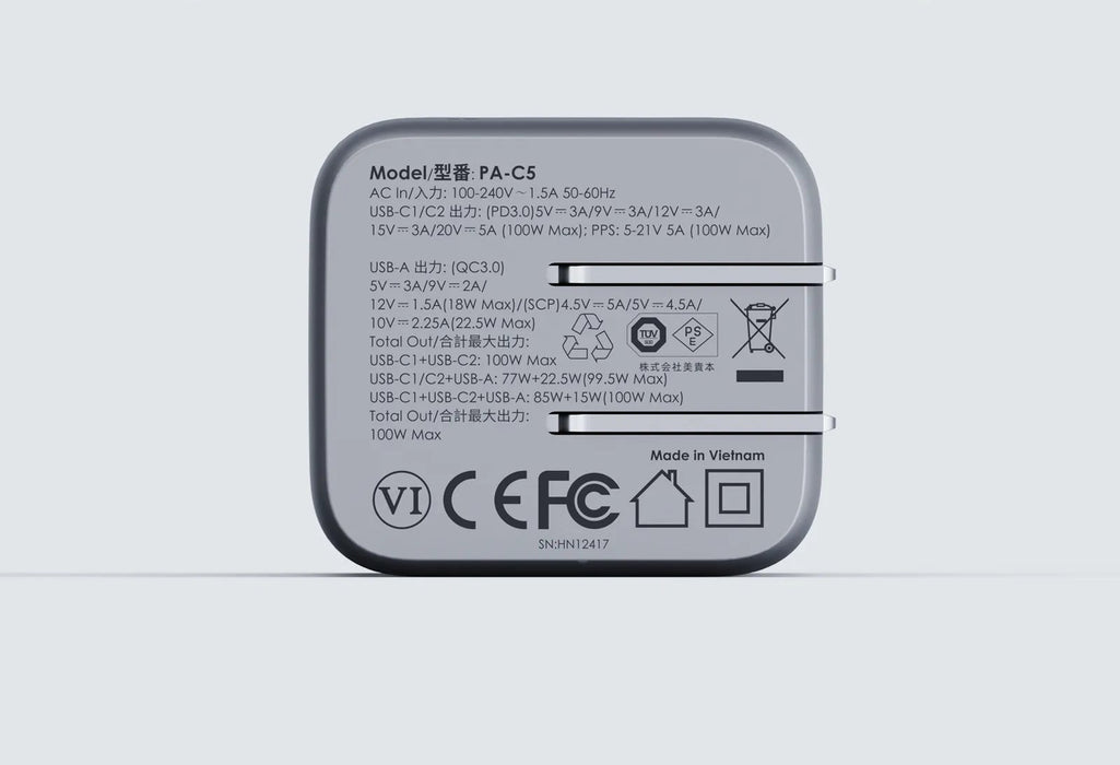 EAN 689323788217 - AUKEY PA-C5 wall charger 100W gray Teléfono móvil Gris Corriente alterna Auto imagen 3