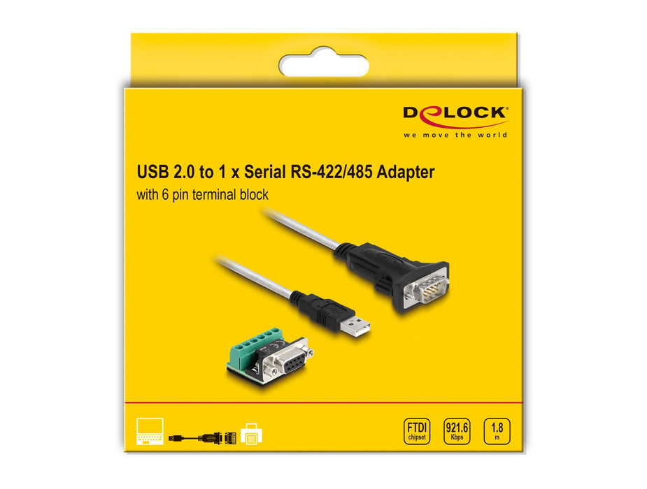 EAN 4043619634651 - DeLOCK 63465 cable de serie Negro, Transparente USB tipo A DB-9 imagen 4