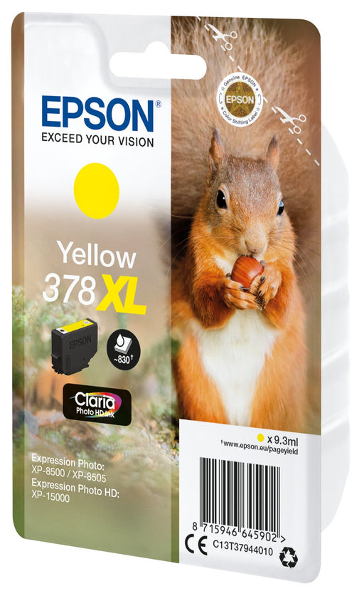 EAN 8715946645902 - Epson Squirrel 378XL cartucho de tinta 1 pieza(s) Original Alto rendimiento (XL) Amarillo imagen 2