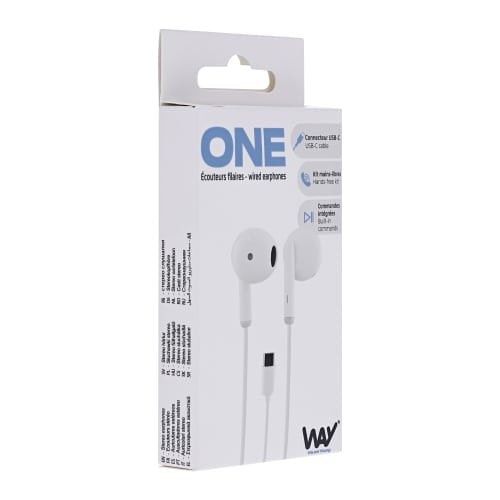 EAN 3303170115152 - T'nB WESTYPECWH auricular y casco Auriculares Alámbrico Dentro de oído Llamadas/Música USB Tipo C Blanco imagen 4