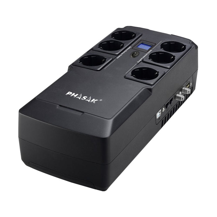 EAN 5605922044566 - Phasak Kryptos sistema de alimentación ininterrumpida (UPS) Línea interactiva 0,8 kVA 480 W 6 salidas AC imagen 10