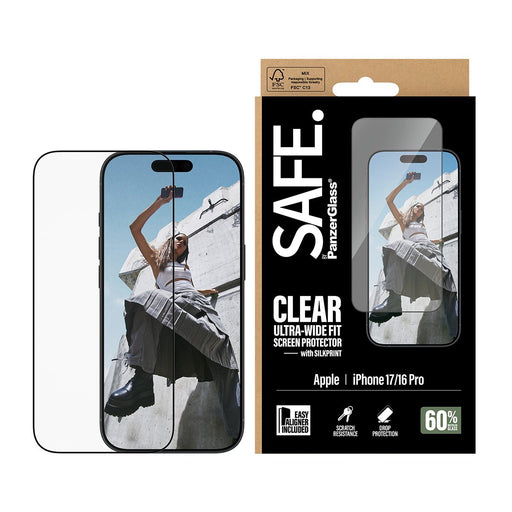 EAN 5715685029714 - PanzerGlass SAFE. by ® Screen Protector w. Black Frame iPhone 17 | 16 Pro | Ultra-Wide Fit w. EasyAligner imagen 2