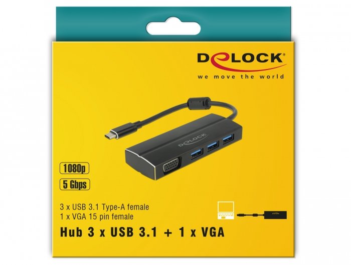 EAN 4043619639328 - DeLOCK 63932 base para portátil y replicador de puertos USB 3.2 Gen 1 (3.1 Gen 1) Type-C Negro imagen 3