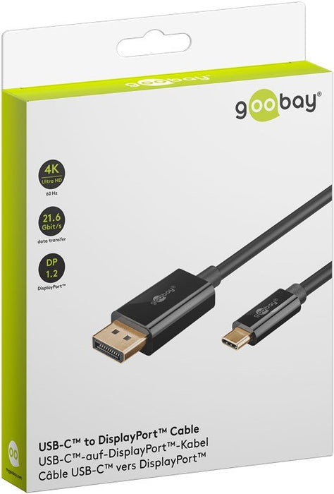 EAN 4040849757044 - Goobay 75704 adaptador de cable de vídeo 1 m USB Tipo C DisplayPort Negro imagen 3