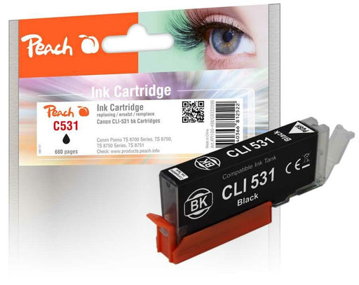 EAN 7640366812522 - Peach PI100-498 cartucho de tinta 1 pieza(s) Compatible Rendimiento estándar Negro imagen 1