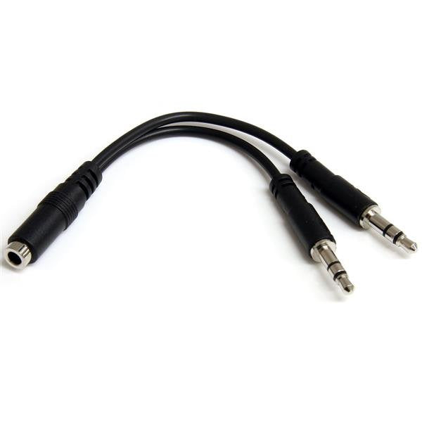 EAN 0065030843836 - StarTech.com MUYHSFMM cable de audio 0,13 m 2 x 3.5mm Negro imagen 1