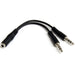 EAN 0065030843836 - StarTech.com MUYHSFMM cable de audio 0,13 m 2 x 3.5mm Negro imagen 1