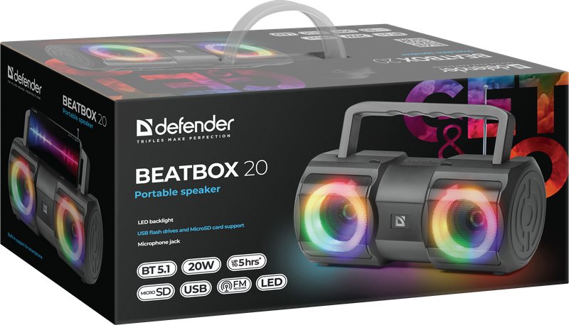 EAN 4745090820225 - Defender BEATBOX 20 Altavoz portátil estéreo Negro 20 W imagen 13