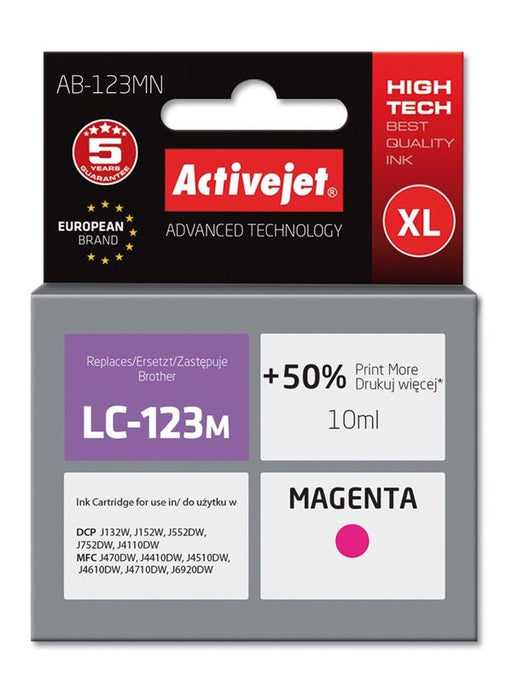EAN 5901443020561 - Activejet AB-123MN cartucho de tinta 1 pieza(s) Compatible Alto rendimiento (XL) Magenta imagen 1