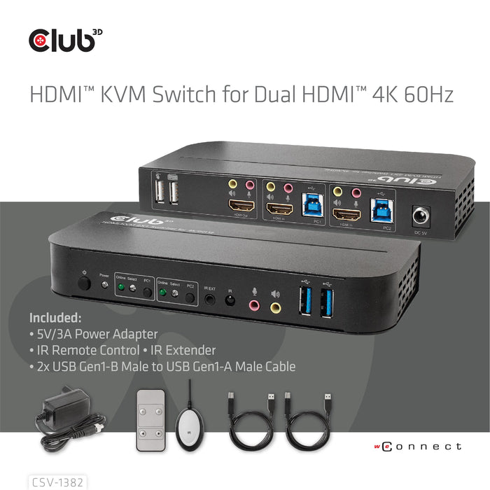 EAN 8719214472245 - CLUB3D CSV-1382 interruptor KVM Negro imagen 6