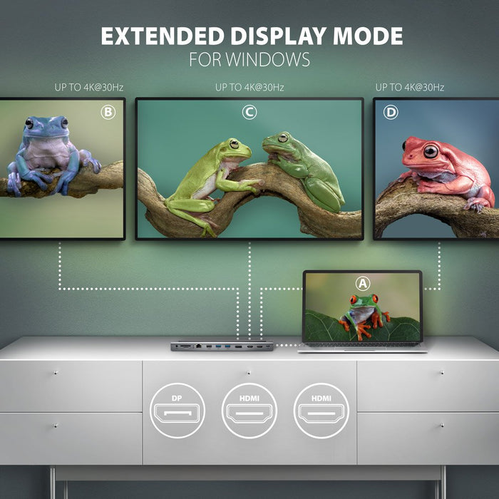 EAN 8595247907608 - Axagon HMC-4KX3 base para portátil y replicador de puertos Alámbrico USB 3.2 Gen 1 (3.1 Gen 1) Type-C Gri imagen 4