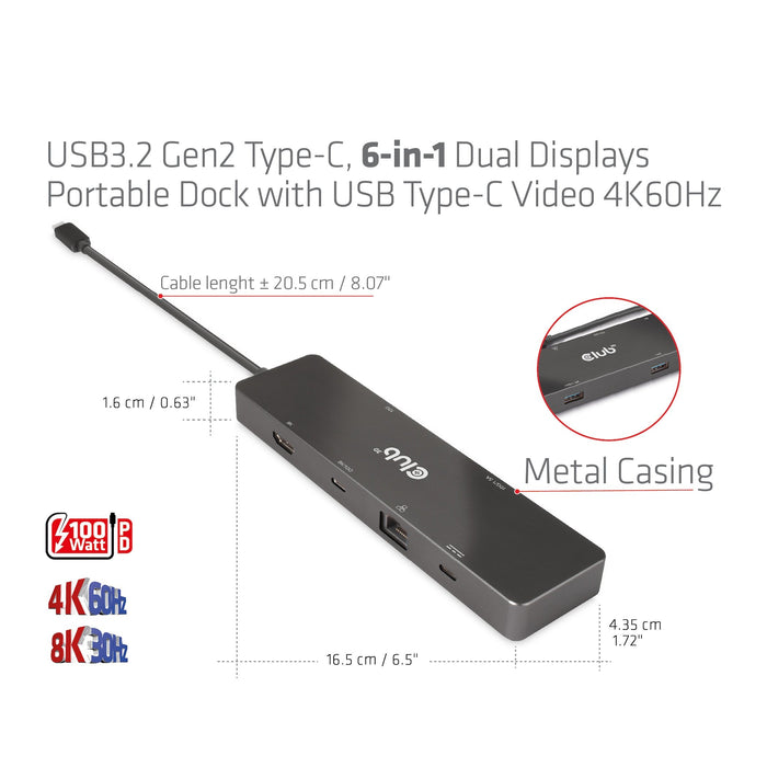 EAN 8719214472818 - CLUB3D CSV-1584 base para portátil y replicador de puertos Alámbrico USB 3.2 Gen 2 (3.1 Gen 2) Type-C Neg imagen 10