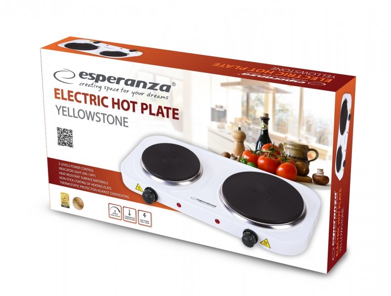 EAN 5901299930670 - Esperanza EKH007W hobs Blanco Encimera Hornillo eléctrico / Placa eléctrica 2 zona(s) imagen 2