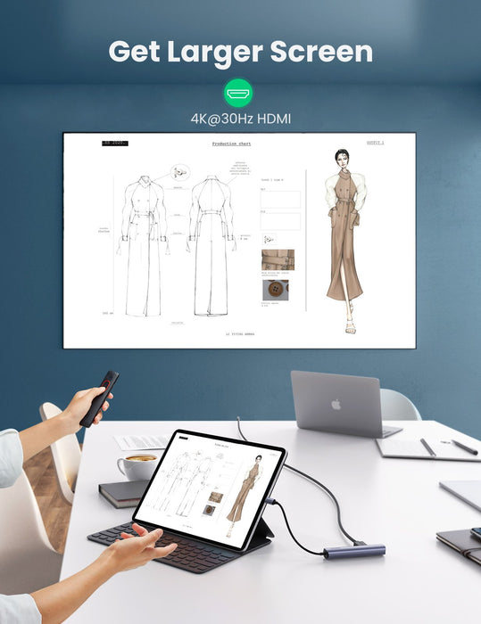 EAN 6957303819195 - Ugreen 10919 base para portátil y replicador de puertos Alámbrico USB 3.2 Gen 1 (3.1 Gen 1) Type-C Gris imagen 4