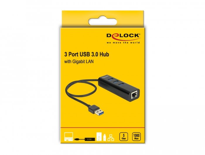 EAN 4043619626533 - DeLOCK 62653 base para portátil y replicador de puertos Alámbrico USB 3.2 Gen 1 (3.1 Gen 1) Type-A Negro imagen 2