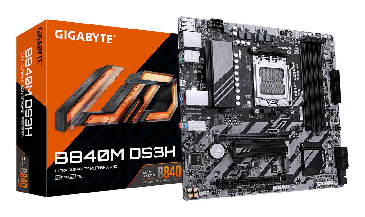 EAN 4719331868437 - GIGABYTE B840M DS3H placa base AMD B840 Zócalo AM5 micro ATX imagen 1