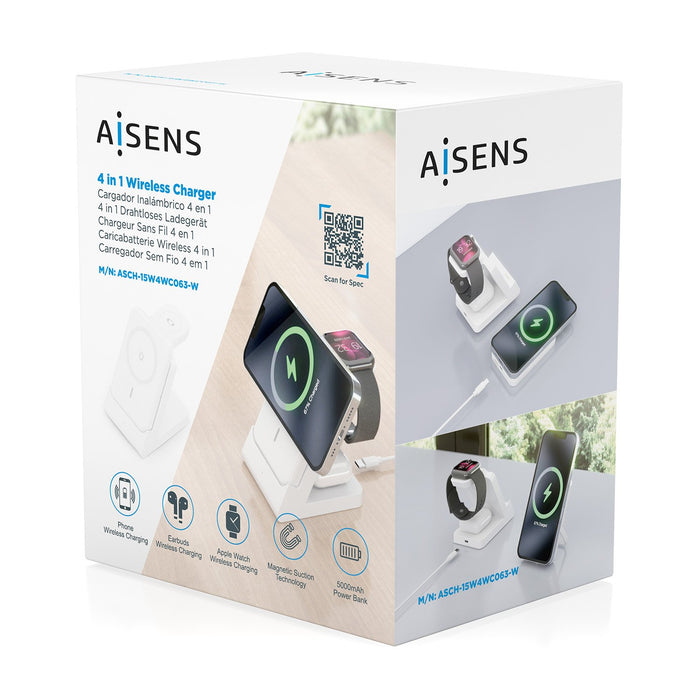 EAN 8435739903506 - AISENS ASCH-15W4WC063-W cargador de dispositivo móvil Auriculares, Smartphone, Reloj inteligente Cargador imagen 9