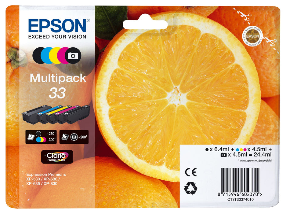 EAN 8715946645278 - Epson Oranges C13T33374011 cartucho de tinta 1 pieza(s) Original Rendimiento estándar Negro, Foto negro,  imagen 1