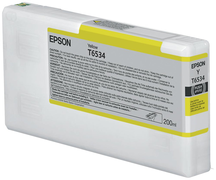 EAN 0010343877641 - Epson T6534 Yellow Ink Cartridge (200ml) cartucho de tinta 1 pieza(s) Original imagen 1