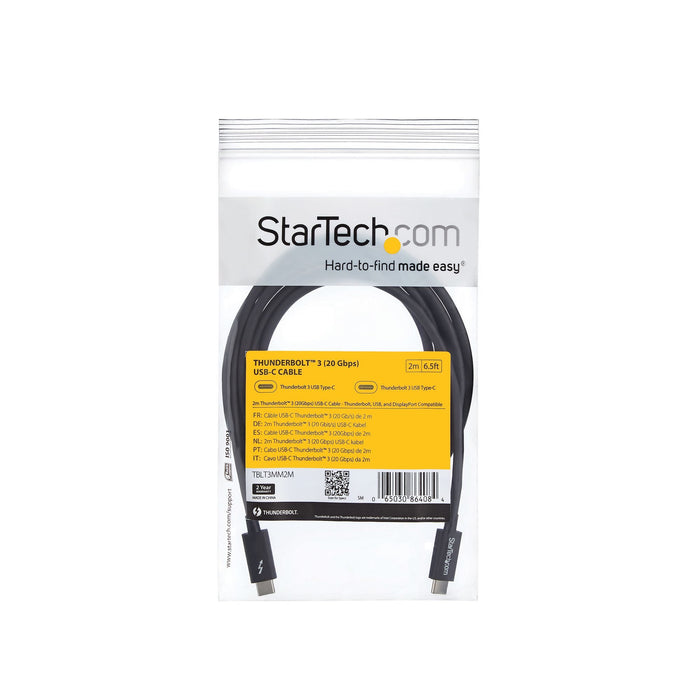 EAN 0065030864084 - StarTech.com TBLT3MM2M cable Thunderbolt 20 Gbit/s Negro imagen 6