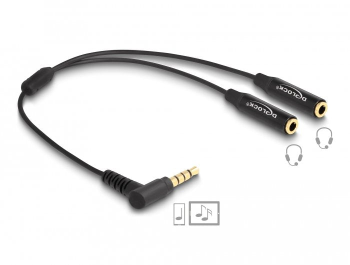 EAN 4043619662425 - DeLOCK 66242 cable de audio 0,25 m 3,5mm 2 x 3.5mm Negro imagen 1