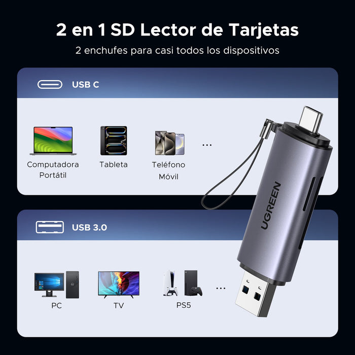 EAN 6957303857067 - Ugreen 50706 lector de tarjeta USB/Micro-USB Plata imagen 4