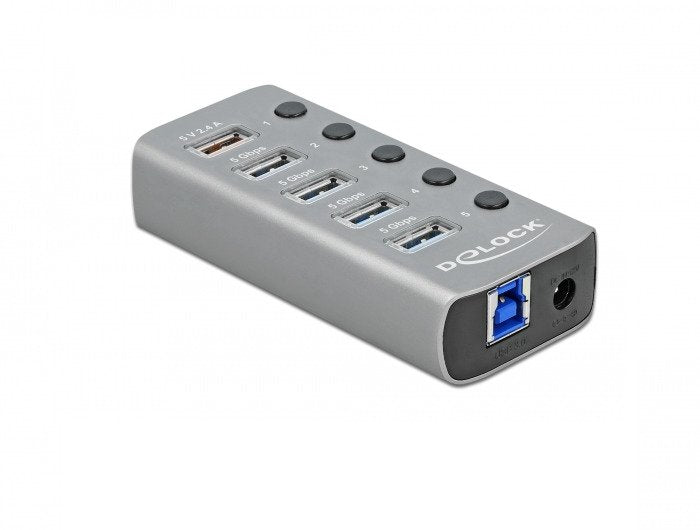 EAN 4043619632633 - DeLOCK 63263 hub de interfaz USB 3.2 Gen 1 (3.1 Gen 1) Type-B 5000 Mbit/s Gris imagen 2