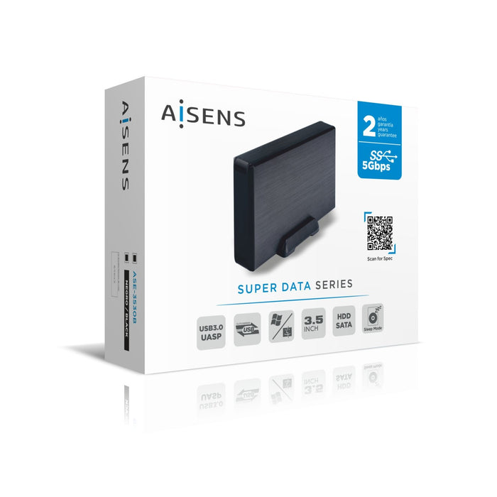 EAN 8436574704068 - AISENS ASE-3530B caja para disco duro externo Caja de disco duro (HDD) Negro 3.5" imagen 3