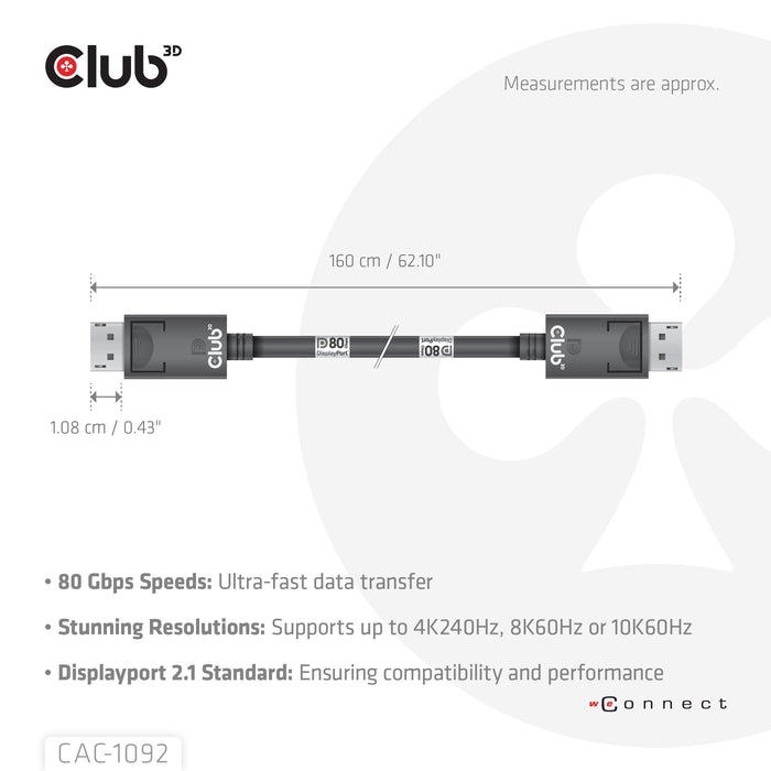 EAN 8719214473204 - CLUB3D CAC-1092 cable DisplayPort 1,6 m Negro imagen 4