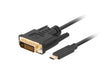 EAN 5901969436860 - Lanberg CA-CMDV-10CU-0030-BK adaptador de cable de vídeo 3 m USB Tipo C DVI-D Negro imagen 1