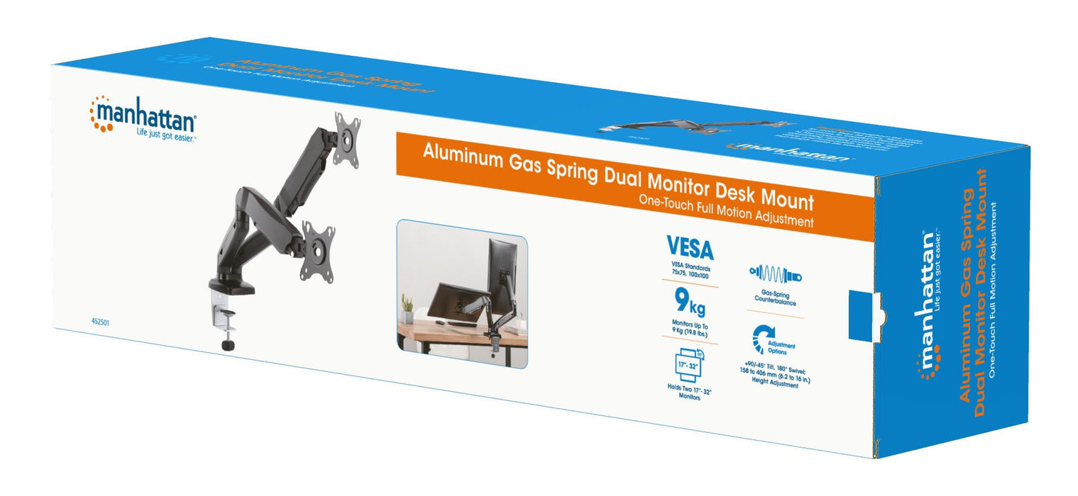 EAN 766623462501 - Manhattan 462501 soporte para monitor 81,3 cm (32") Escritorio Negro imagen 13