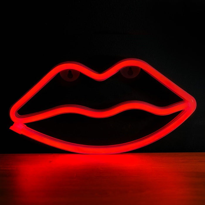 EAN 5900495949332 - Forever Light Neon LED Light LIPS red Bat + USB FLNEO8 Figura iluminada decorativa imagen 2