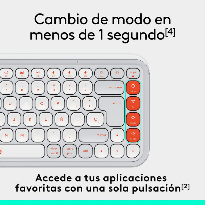 EAN 5099206127456 - Logitech 920-013069 teclado Universal Bluetooth QWERTY Español Naranja, Blanco imagen 5