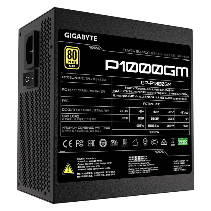 EAN 2505022114509 - GIGABYTE P1000GM unidad de fuente de alimentación 1000 W 20+4 pin ATX Negro imagen 5