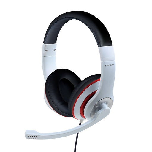 EAN 8716309113663 - Gembird MHS-03-WTRDBK auricular y casco Auriculares Alámbrico Diadema Juego Negro, Rojo, Blanco imagen 1