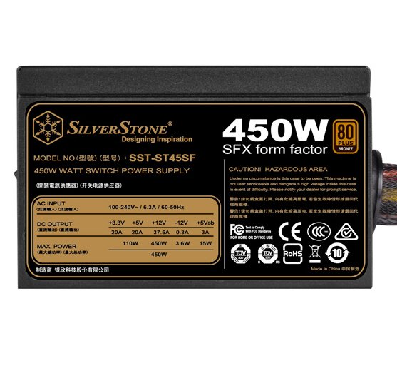 EAN 4710007224298 - Silverstone ST45SF unidad de fuente de alimentación 450 W 20+4 pin ATX SFX Negro imagen 5