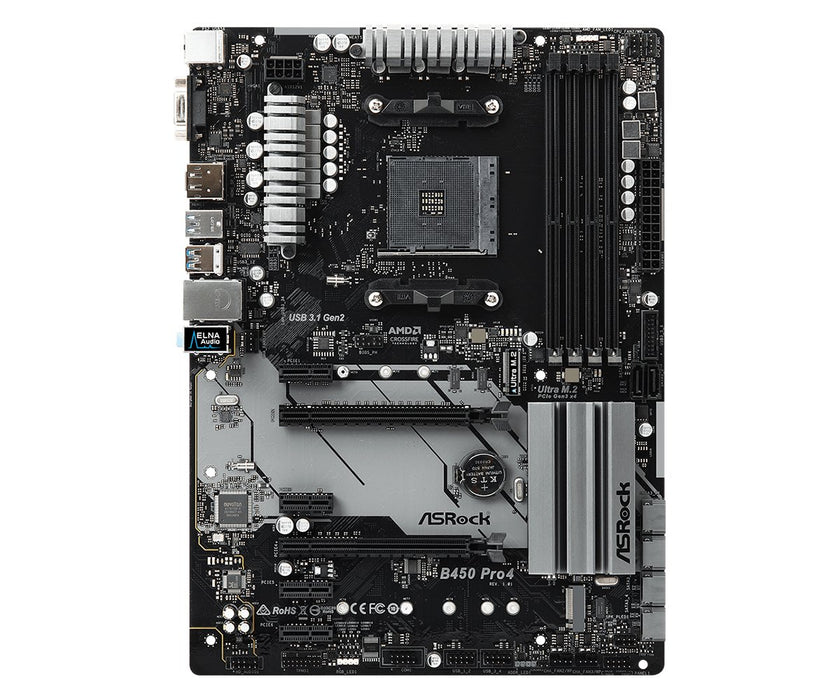 EAN 4717677336252 - Asrock B450 Pro4 AMD B450 Zócalo AM4 ATX imagen 2
