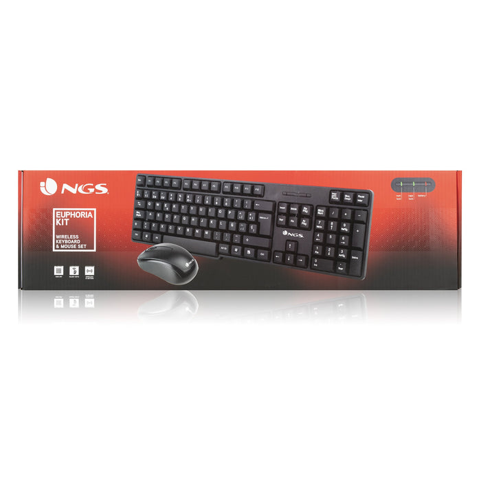EAN 8435430620825 - NGS EUPHORIA KIT teclado Ratón incluido Universal RF inalámbrico QWERTY Inglés Negro imagen 8