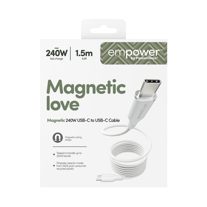 EAN 5715685027703 - PanzerGlass empower by ® Magnetic 240W USB-C to USB-C Cable | USB 2.0 | 1.5M | Silver White Protector de  imagen 3