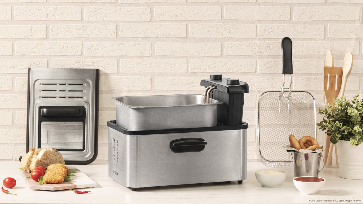EAN 8435484030731 - Cecotec CleanFry Infinity 3000 Sencillo 5,6 L Independiente 2400 W Freidora Negro, Acero inoxidable imagen 7