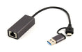 EAN 8716309128186 - Gembird A-USB3AC-LAN-01 USB 3.1 + type-C Gigabit network adapter space grey imagen 2