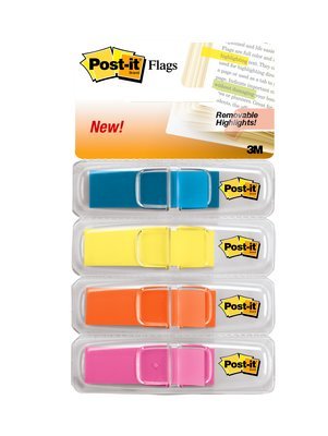 EAN 0021200516733 - Post-It Highlighting Flags, Bright Colors, 1/2 in Wide, 35/Disp, 4 Disp/Pack bandera adhesiva 35 hojas imagen 1
