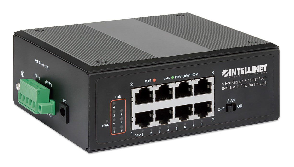 EAN 0766623561624 - Intellinet 561624 switch Gigabit Ethernet (10/100/1000) Energía sobre Ethernet (PoE) Negro imagen 2