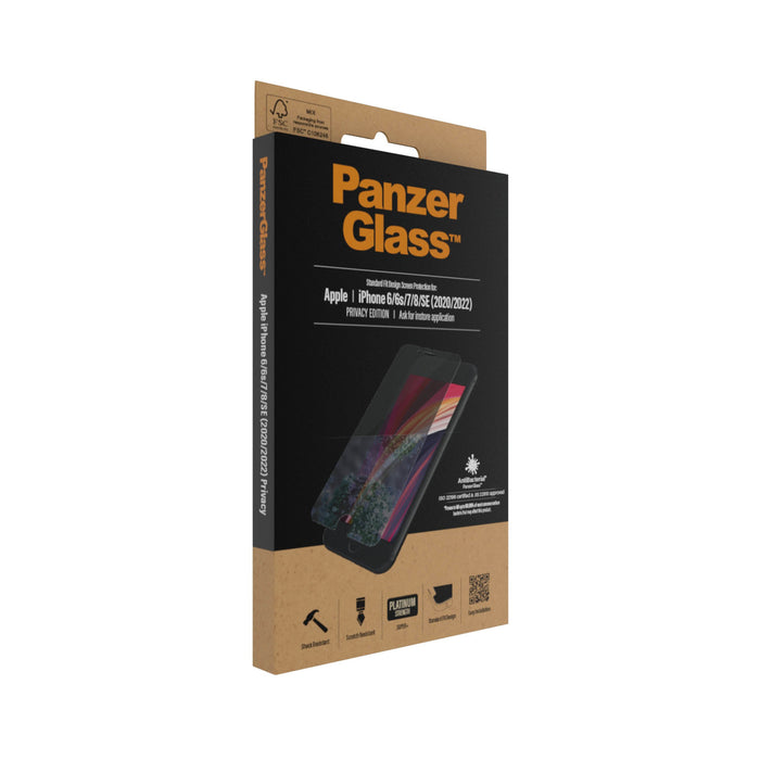 EAN 5711724126840 - PanzerGlass ® Privacy Screen Protector iPhone SE (2020/2022) | 8 | 7 | 6 | 6s | Standard Fit Protector de imagen 4