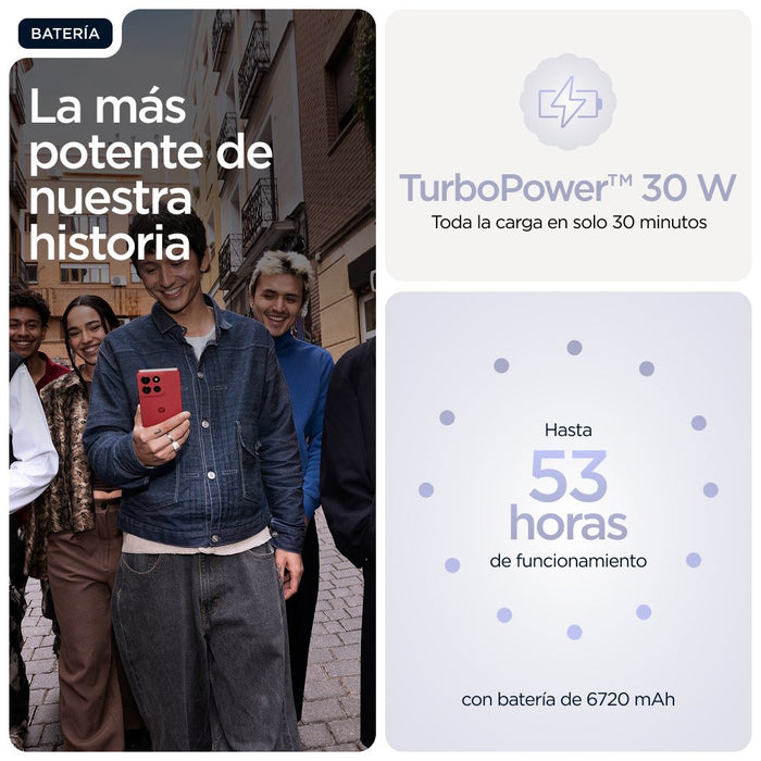 EAN 840023297472 - Motorola moto g86 power 5G 16,9 cm (6.67") SIM doble Android 15 USB Tipo C 8 GB 512 GB 6720 mAh Lila imagen 16