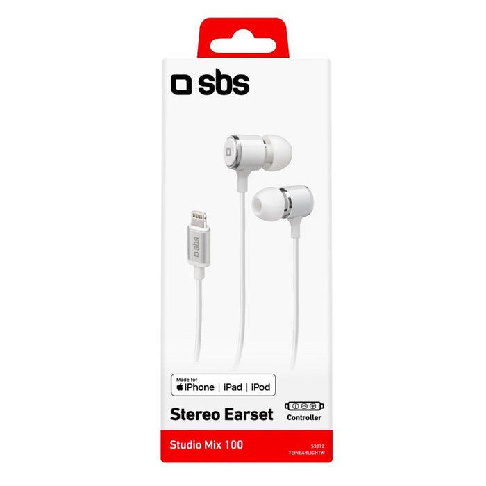EAN 8018417253072 - SBS TEINEARLIGHTW auricular y casco Auriculares Alámbrico Dentro de oído Llamadas/Música Blanco imagen 4